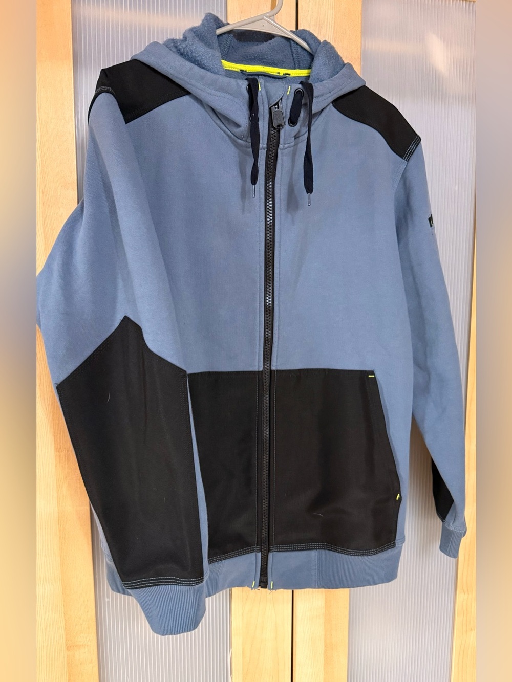 Duluth Trading Co Blue and Black Hooded Zip Jacket